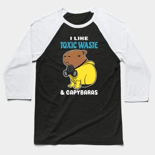 I Like Toxic Waste and Capybaras Cartoon Baseball T-Shirt